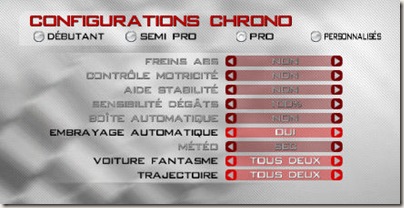 Config mode chrono