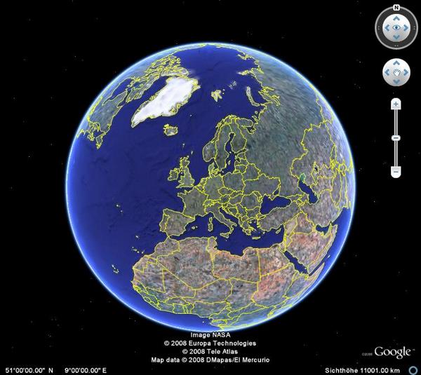Funktionen von Google Earth 4.3 - GWB