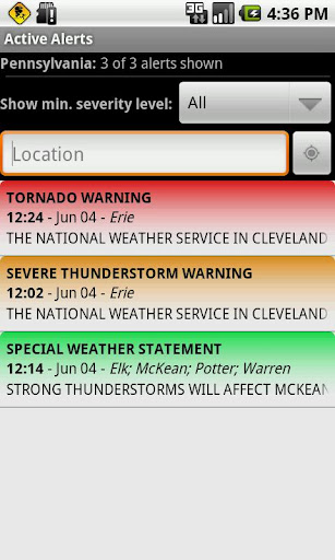 Active Alerts - Weather Alerts