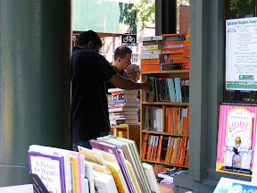 Browsing through the classics at a local bookstore.