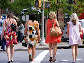 My favorite from the trip. Everything came together: their dresses, purses, the walk signal.