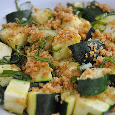 Lemon Basil Roasted Summer Squash with Garlic Crisp
