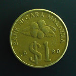 Malaysia 2nd series 1 Ringgit type 1 obverse