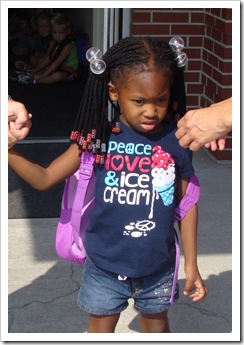 Kiahna's first day of preschool