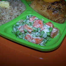 Lighter Creamy Carrots and Peas