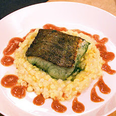 Marinated Cod Fillet and Corn Pudding