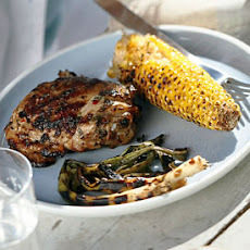 Grilled Spicy-Citrus Chicken Thighs with Corn and Green Onions