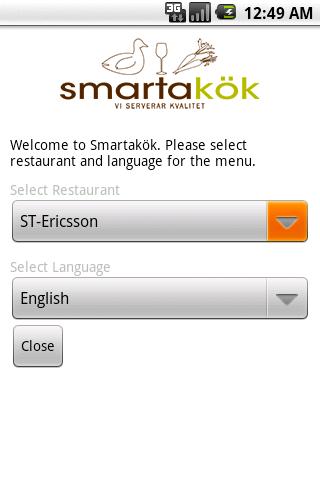 Smartakök Lunch Menu