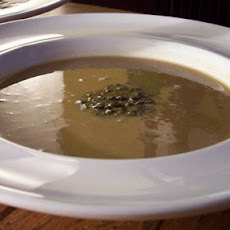 Chestnut and Sherry Soup with Truffle Garnish