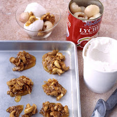 Coconut Sorbet with Cashew Crunch