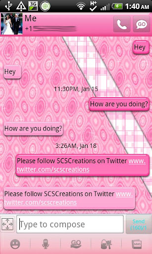 GO SMS - Baby Pink