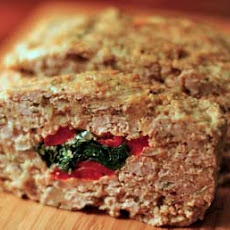 Stuffed Meatloaf with Spinach and Red Bell Pepper