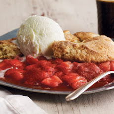 Lemony Strawberry-Rhubarb Cobbler