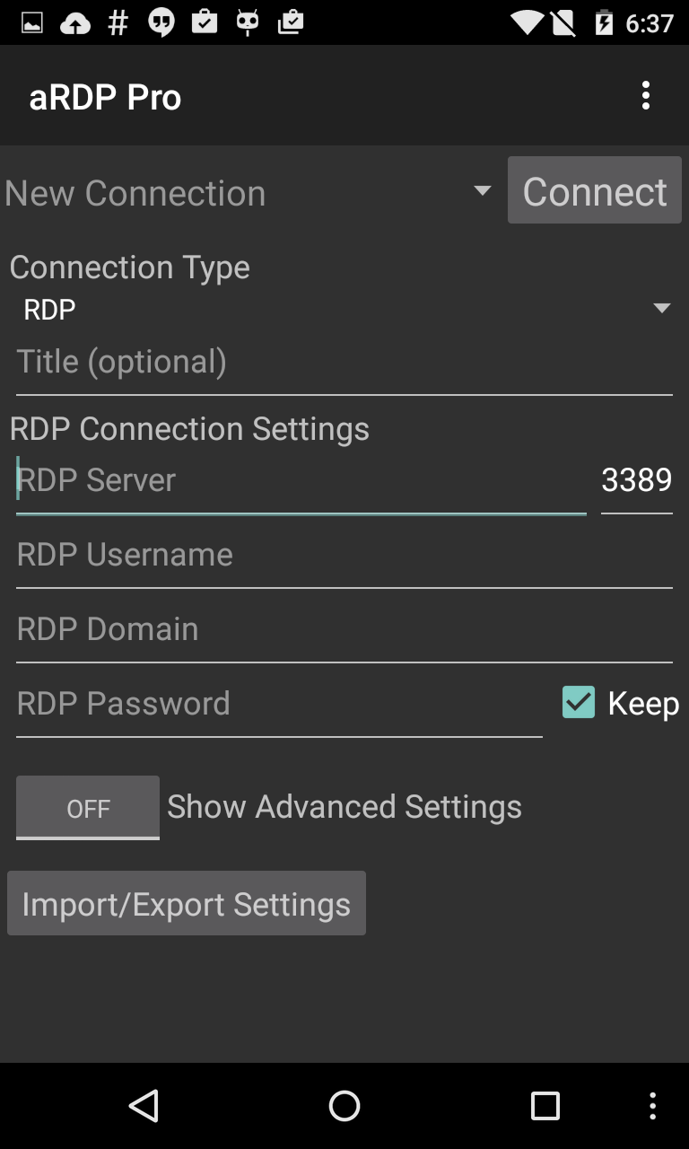 Android application aRDP Pro: Secure RDP Client screenshort