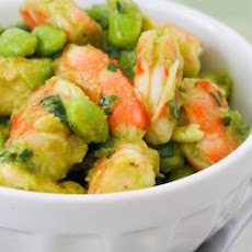 Shrimp and Avocado Salad with Edamame, Cilantro, Chipotle, and Lime