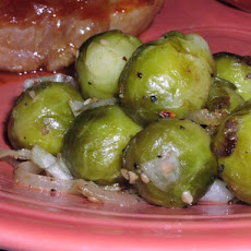 Roasted Brussels Sprouts With Garlic and Onions