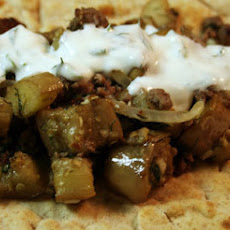 Beef & Eggplant Flatbread Sandwiches