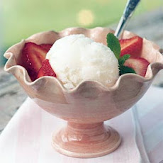 Buttermilk Sorbet with Strawberries