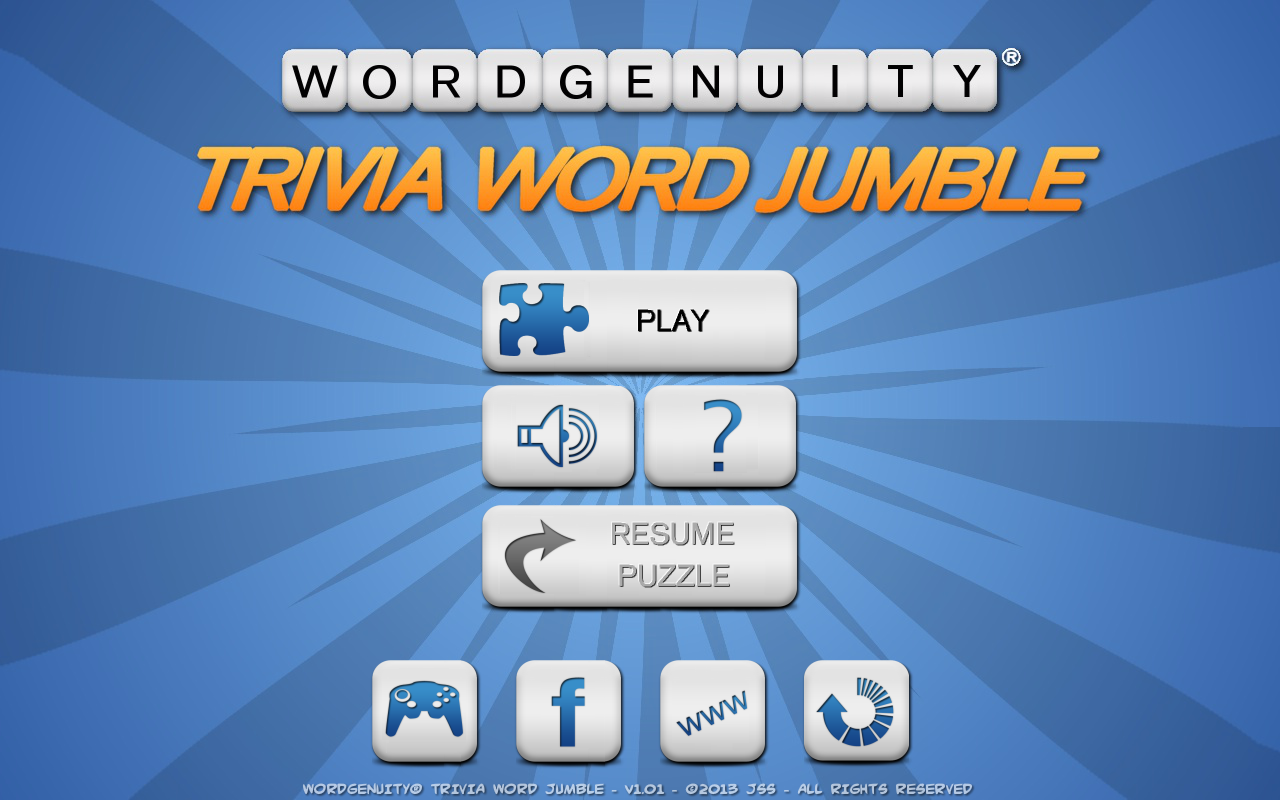 Android application Wordgenuity Trivia Word Jumbl screenshort