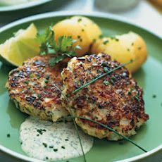 Scallop Cakes with Cilantro-Lime Mayonnaise and New Potatoes