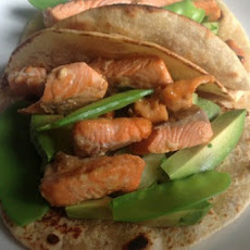 Salmon and Snow Pea Roti Wraps