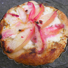 White peach goat cheese tart