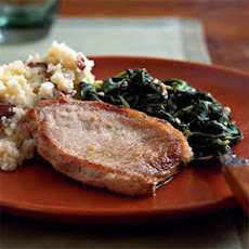 Pork Chops with Lemon Spinach