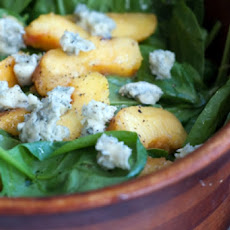 Baby Spinach Salad With Peaches and Hazelnut Vinaigrette
