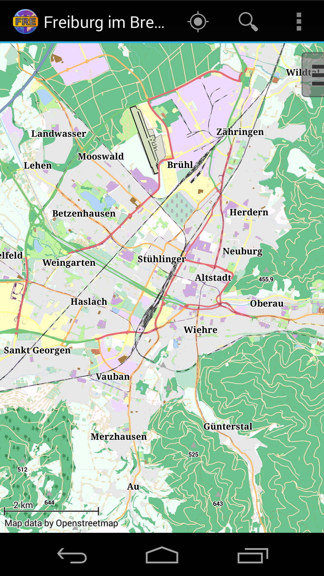 Android application Freiburg im Breisgau City Map screenshort