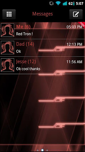GO SMS Red Tron Theme