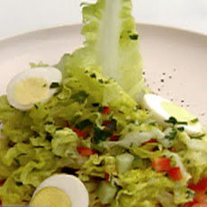 Baby Greens Salad with Quail Egg and Maple White Balsamic Vinaigrette