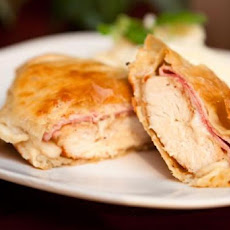 Chicken, Ham and Swiss Cheese Baked in Puff Pastry