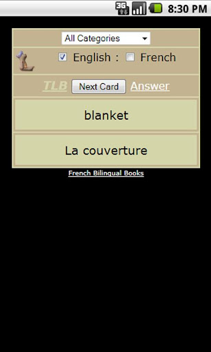 French - English Flash Cards