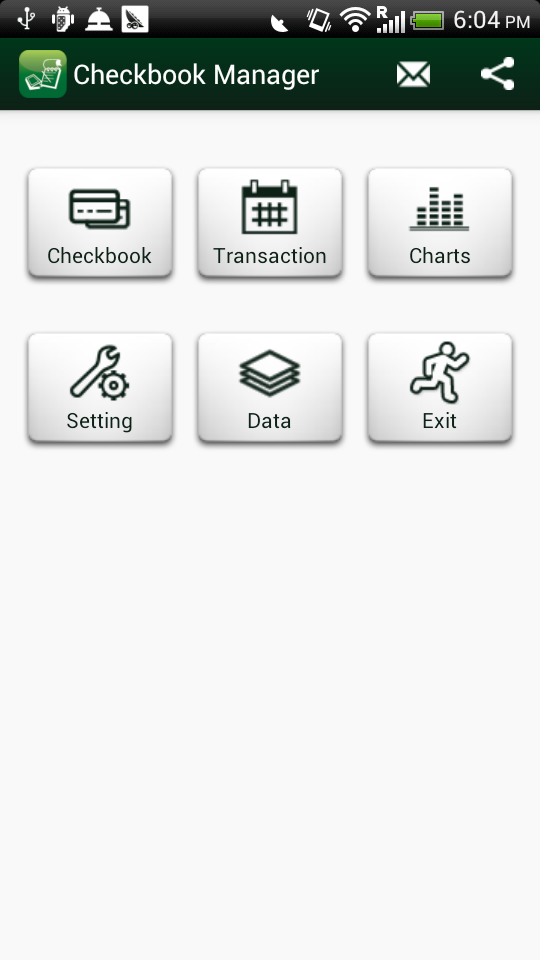 Android application Checkbook Manager screenshort