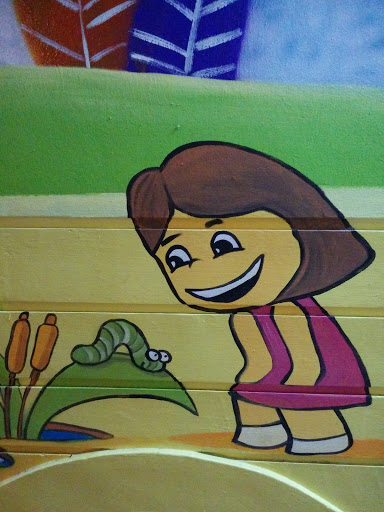Girl and the Caterpillar Mural 
