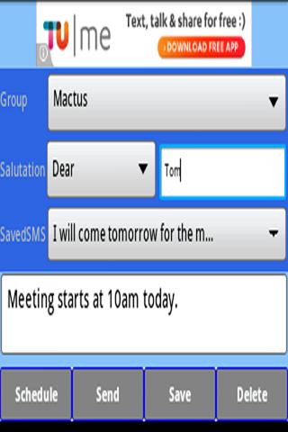 Group SMS Scheduler