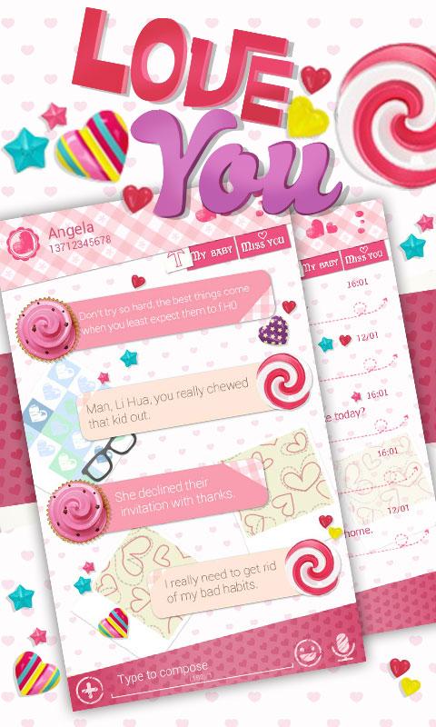 Android application (FREE) GO SMS LOVE YOU THEME screenshort