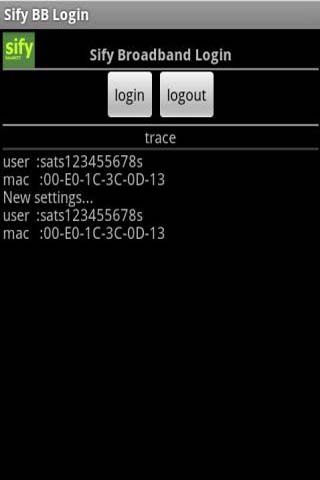 Android Sify BB Login Client