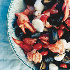 Lobster, Scallops, and Mussels with Tomato Garlic Vinaigrette
