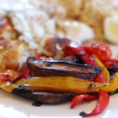 Balsamic Roast Mushrooms Tomatoes & Peppers