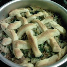 Beef-Spinach Lattice Pie