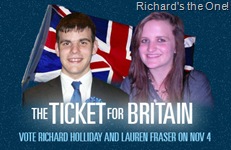 Ticket for Britain mock presidential graphic