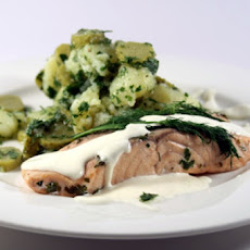 Salmon Trout Poached in White Wine