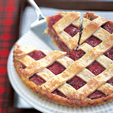 Rhubarb and White Chocolate Lattice Tart