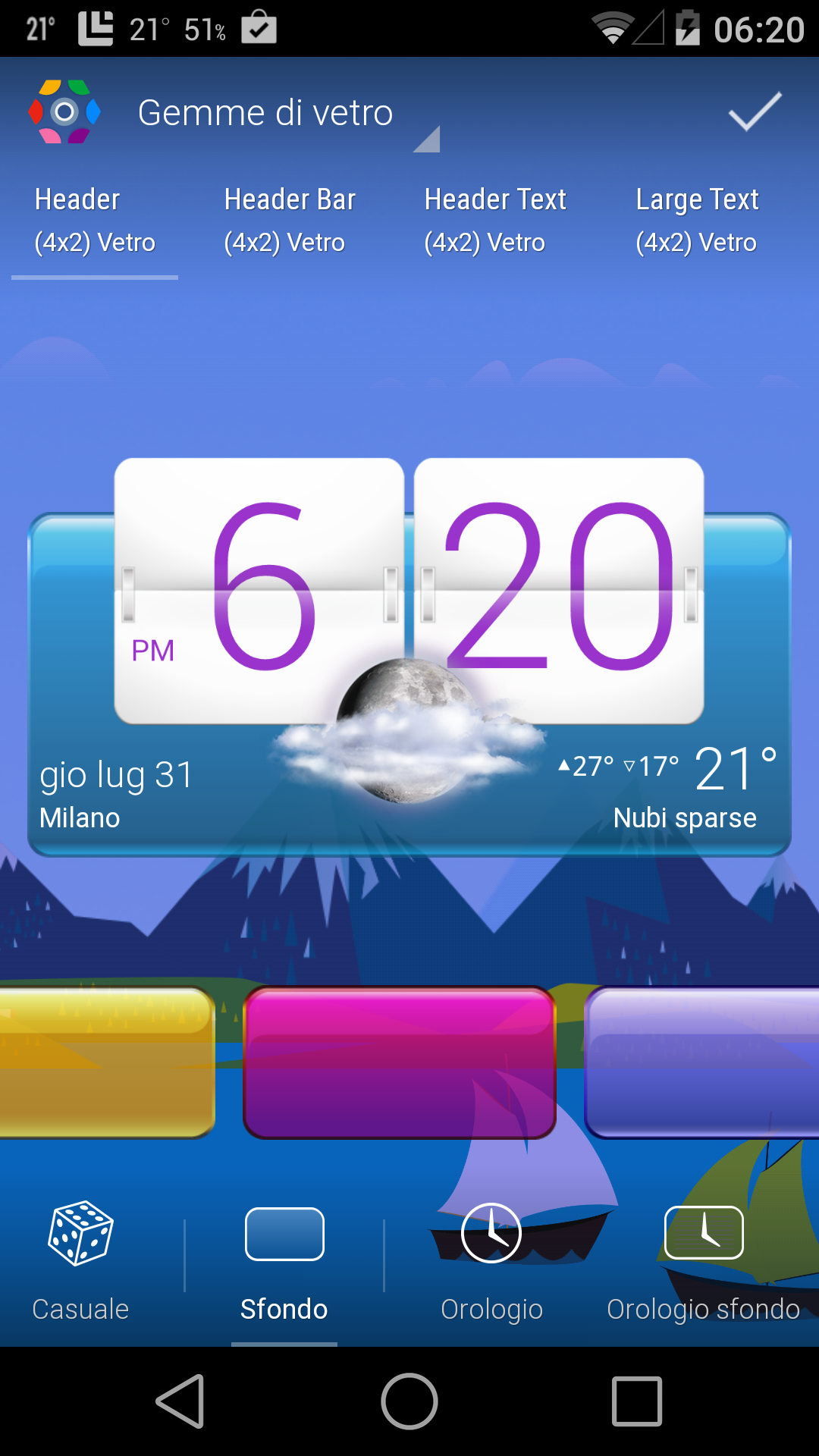 Android application HD Widgets screenshort