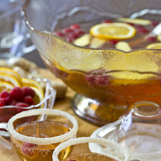 Champagne Punch with Raspberry and Orange Liqueur