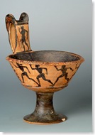 n. 2 Kyathos etrusco a figure nere