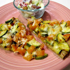 Zucchini and Fresh Tomato Pizza With Fontina