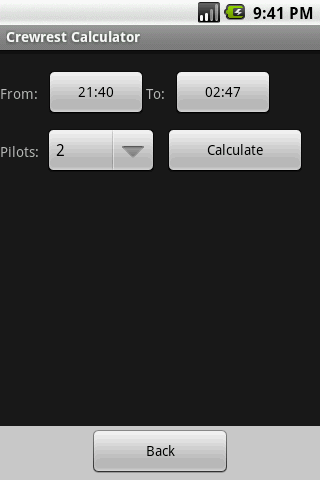Aviation Crewrest Calculator