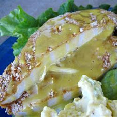Honey Mustard Chicken with Pretzel Crust